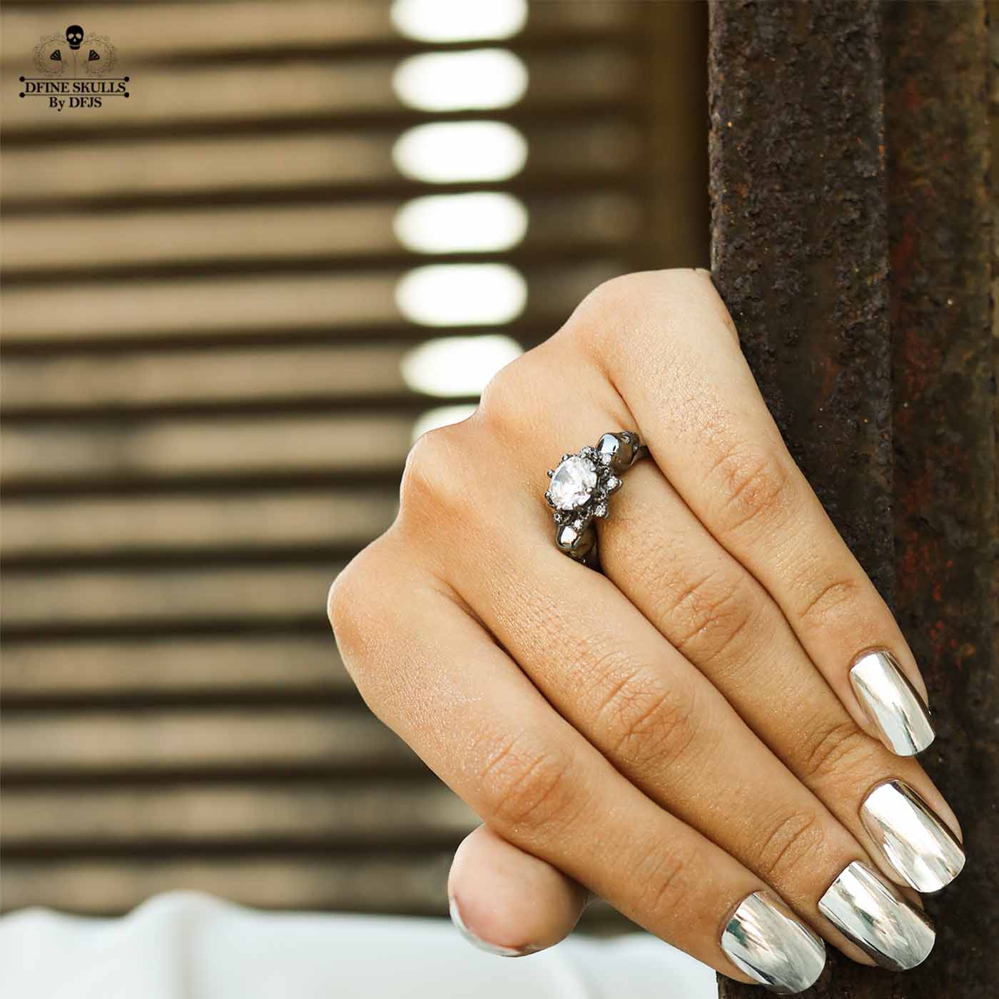 2.10tcw Diamond Skull Engagement Ring