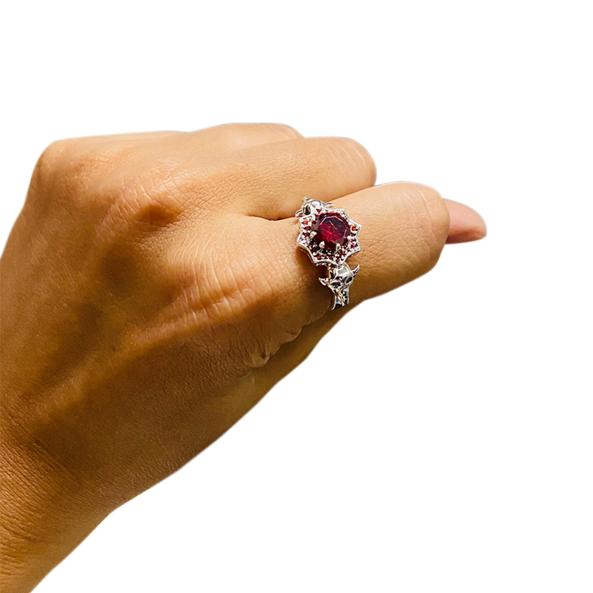 1.50TCW Ruby Skull Engagement Ring