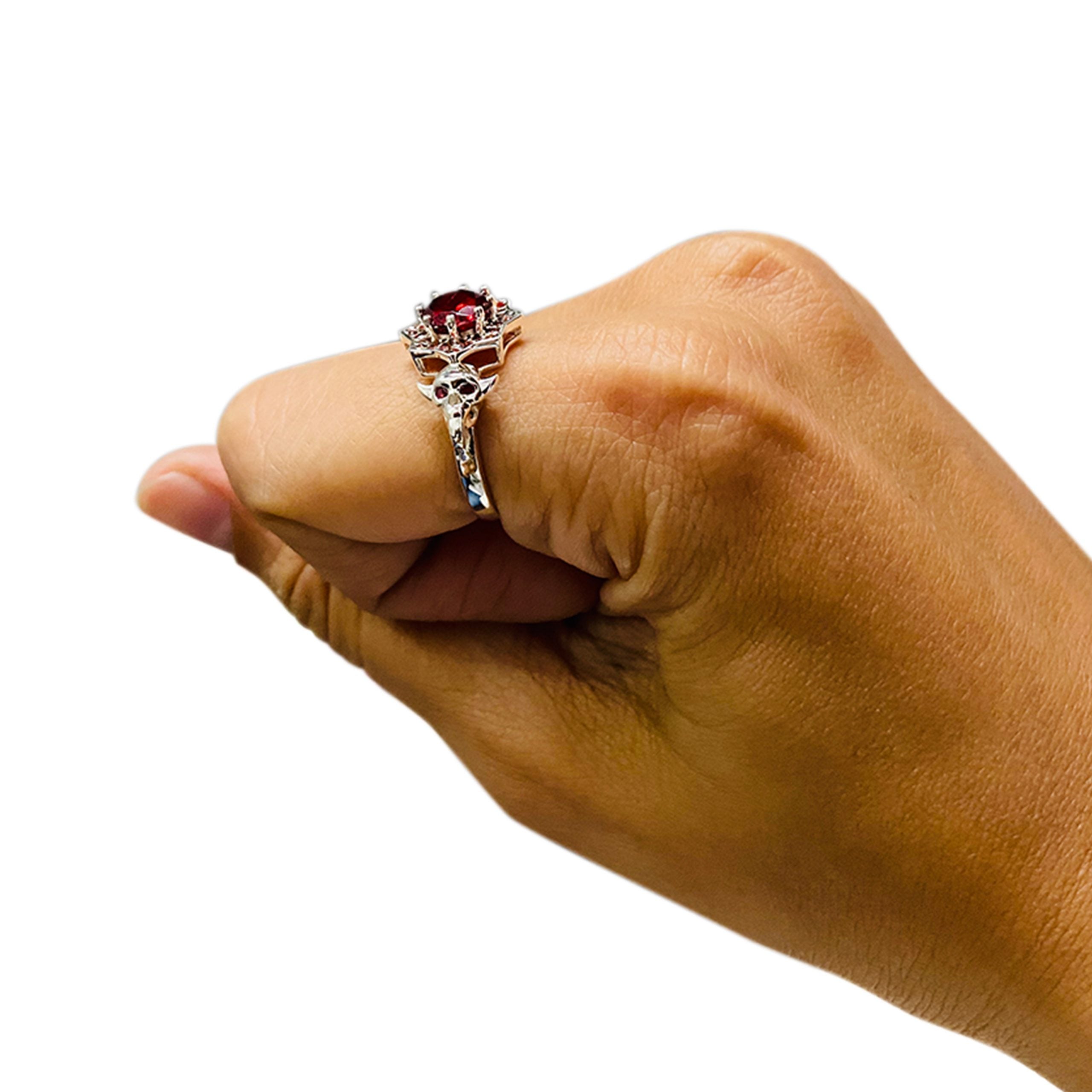 1.50TCW Ruby Skull Engagement Ring