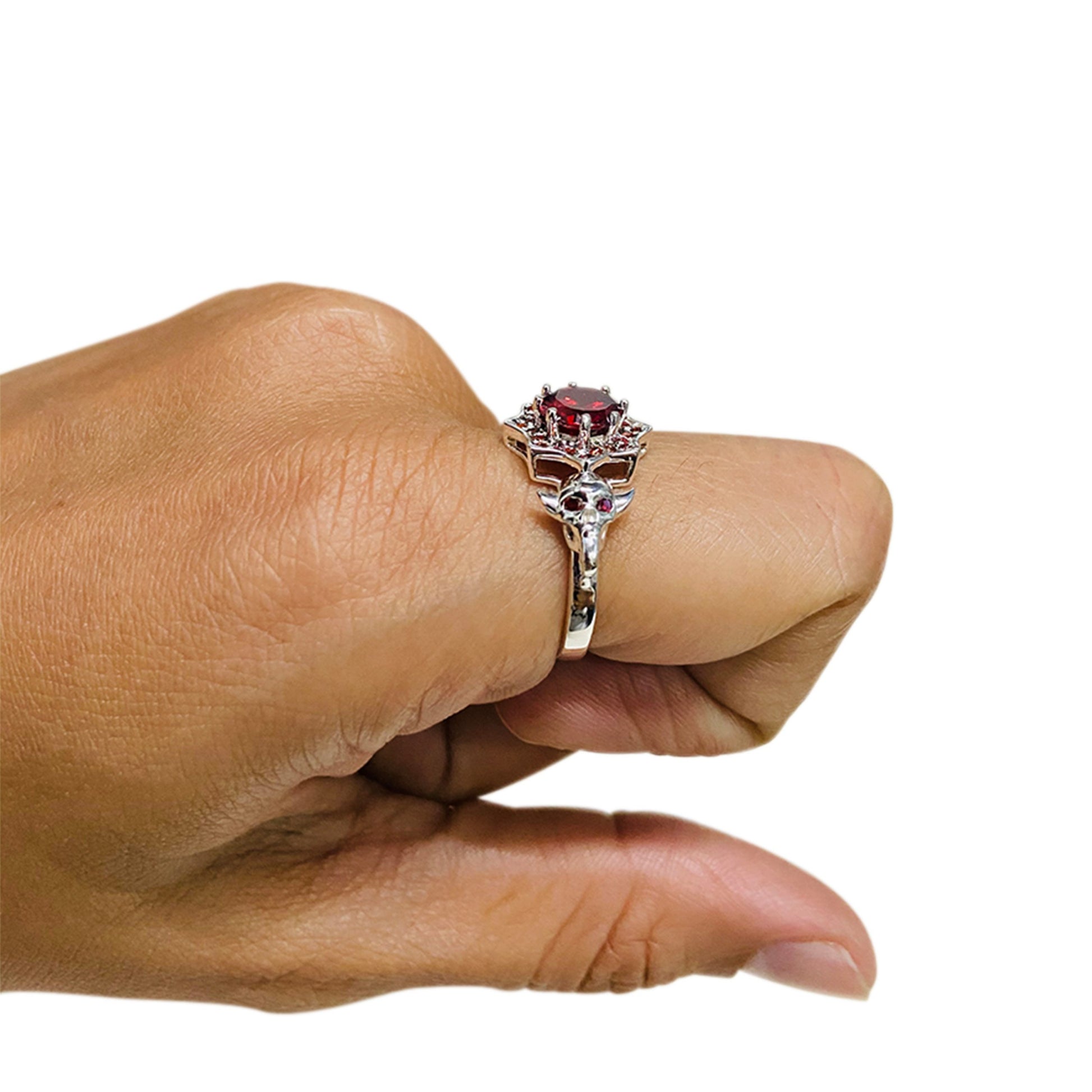 1.50TCW Ruby Skull Engagement Ring