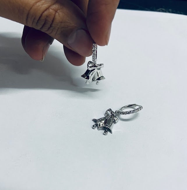 CHRISTMAS BELL EARRINGS SILVER
