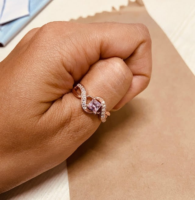 ROSE QUARTZ ENGAGEMENT RING FOR HER