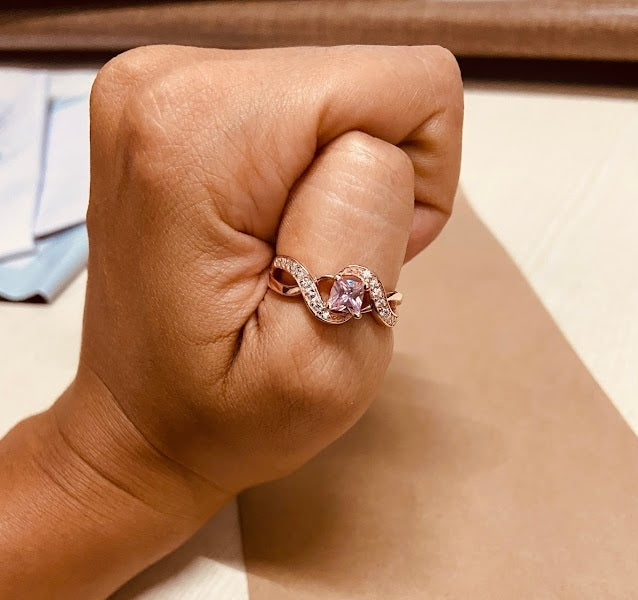 ROSE QUARTZ ENGAGEMENT RING FOR HER