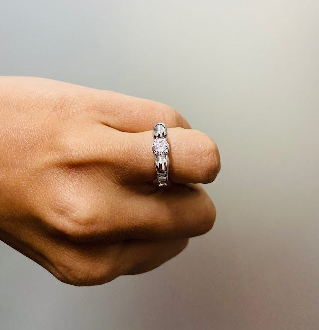 Filigree Diamond Skull Engagement Ring