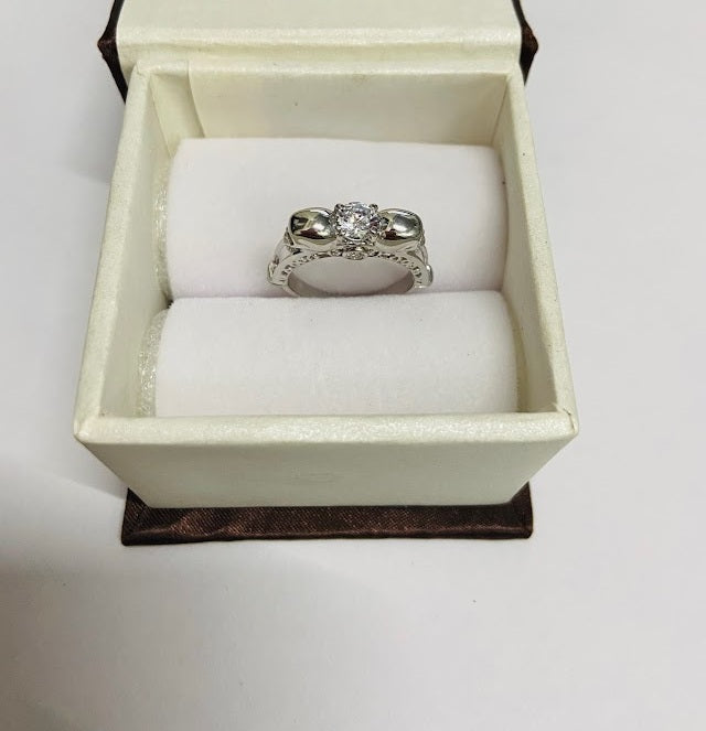 Filigree Diamond Skull Engagement Ring