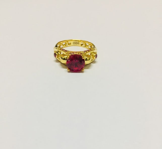 RUBY SKULL WEDDING RING