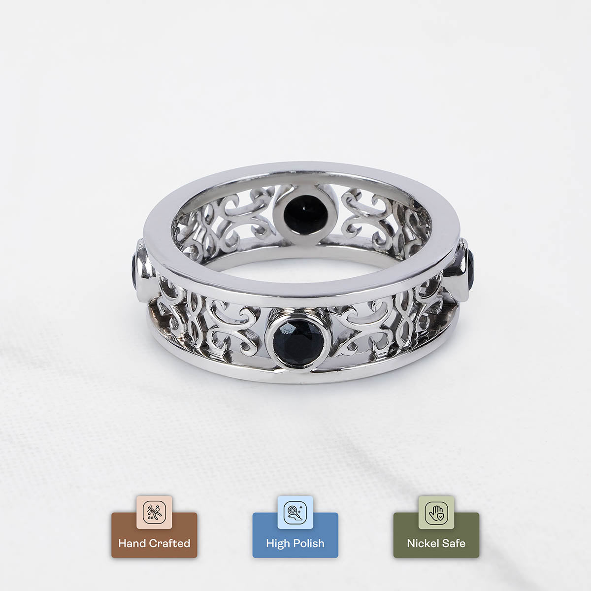 Black Moissanite Celtic Wedding Band Promise Anniversary Bands