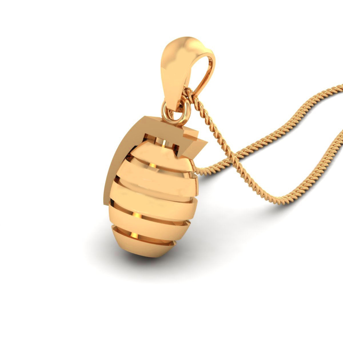 GOLD HAND GRENADE PENDANT