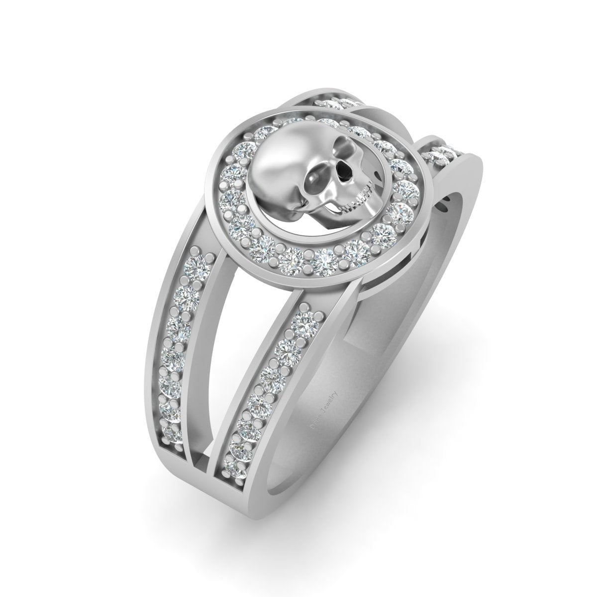 Mens Skull Wedding Ring
