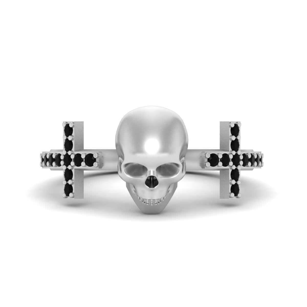 SKULL AND HOLY CROSS RING