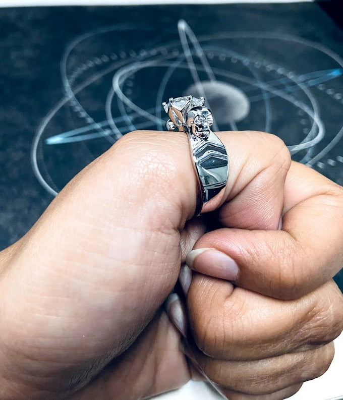Diamond Skull Ring For Couple