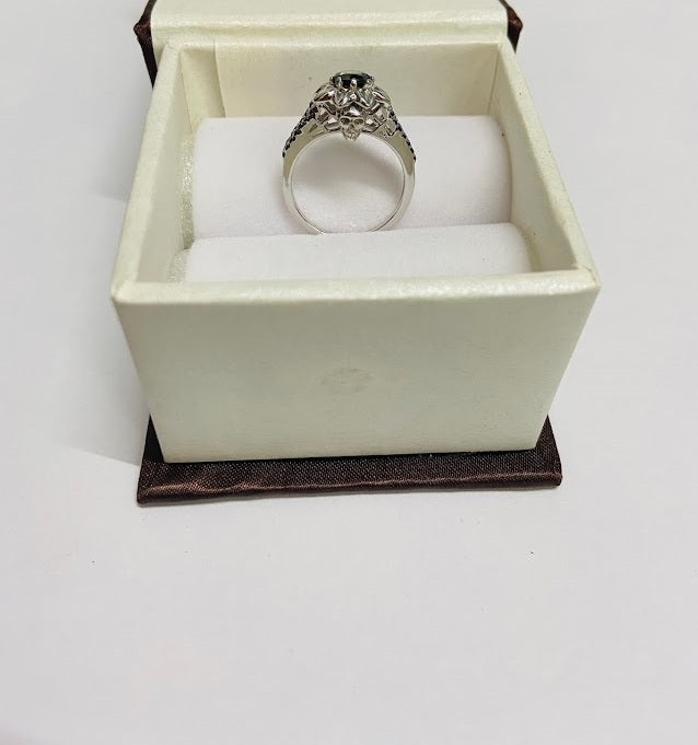 Skull Flower Wedding Ring