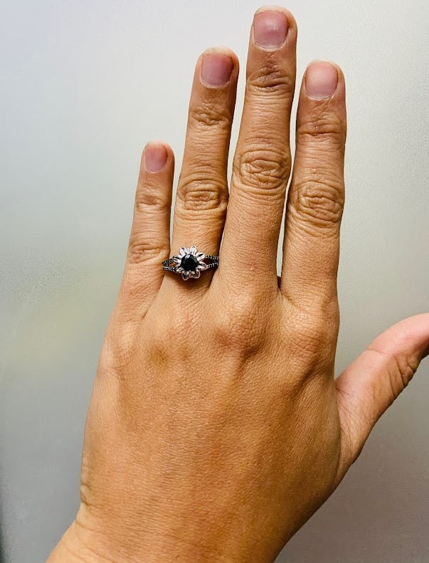 Skull Flower Wedding Ring