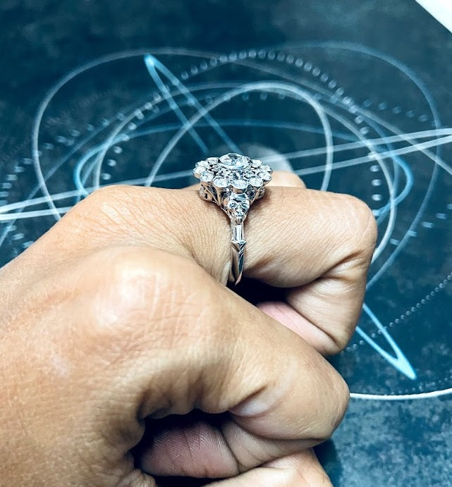 Octagon Diamond Skull Ringv