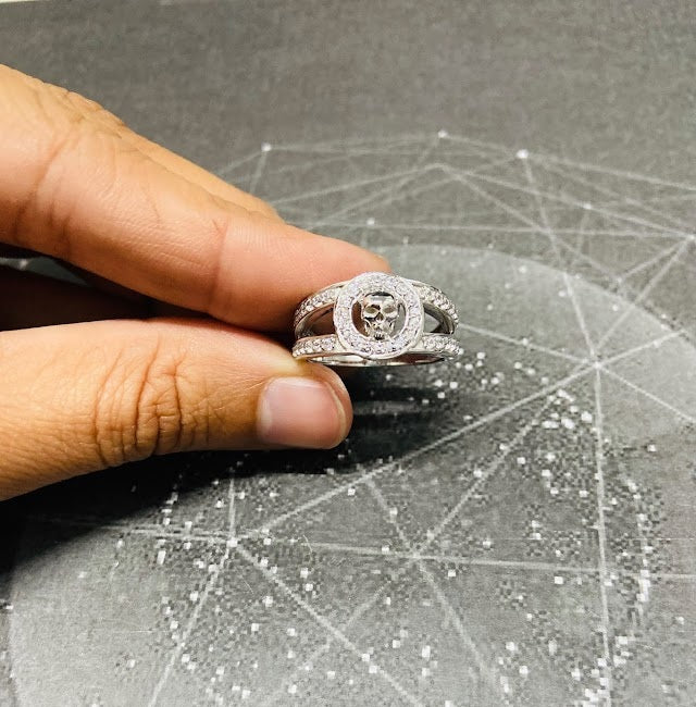 Mens Skull Wedding Ring
