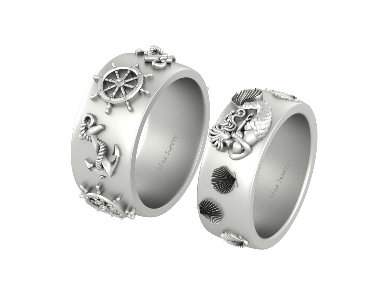NAUTICAL WEDDING BANDS FOR COUPLE