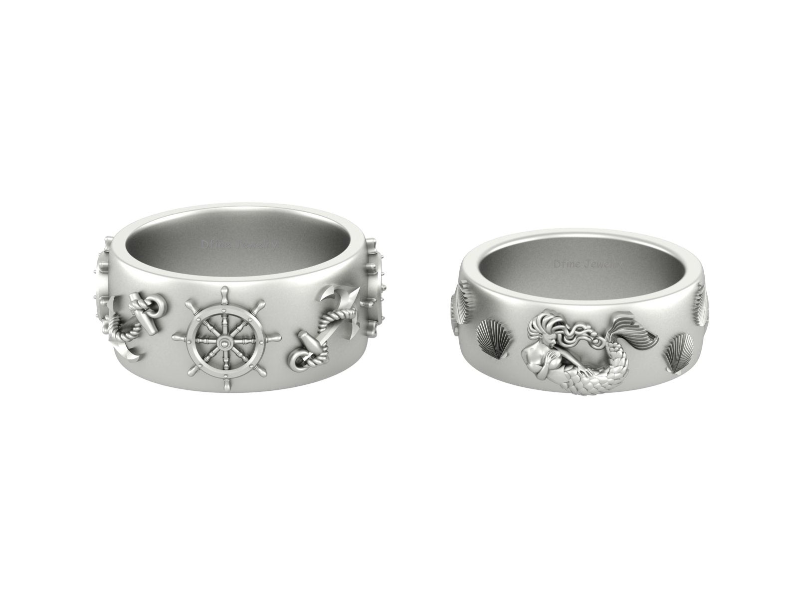 NAUTICAL WEDDING BANDS FOR COUPLE