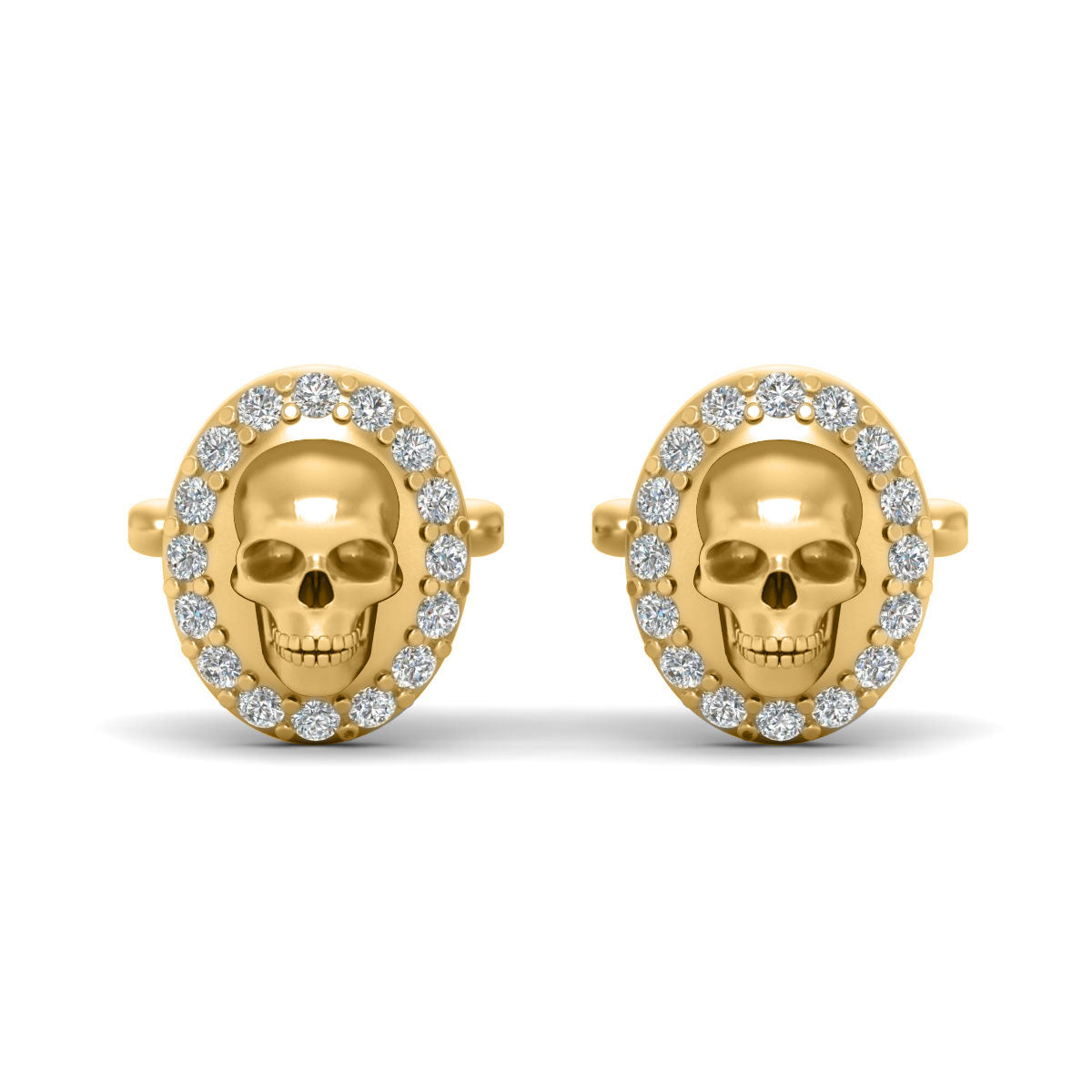 DIAMOND SKULL CUFFLINKS MENS
