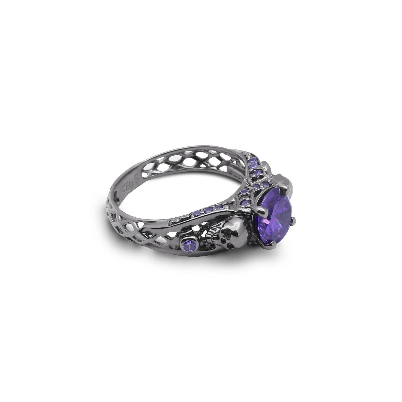 AMETHYST SKULL PROMISE RING