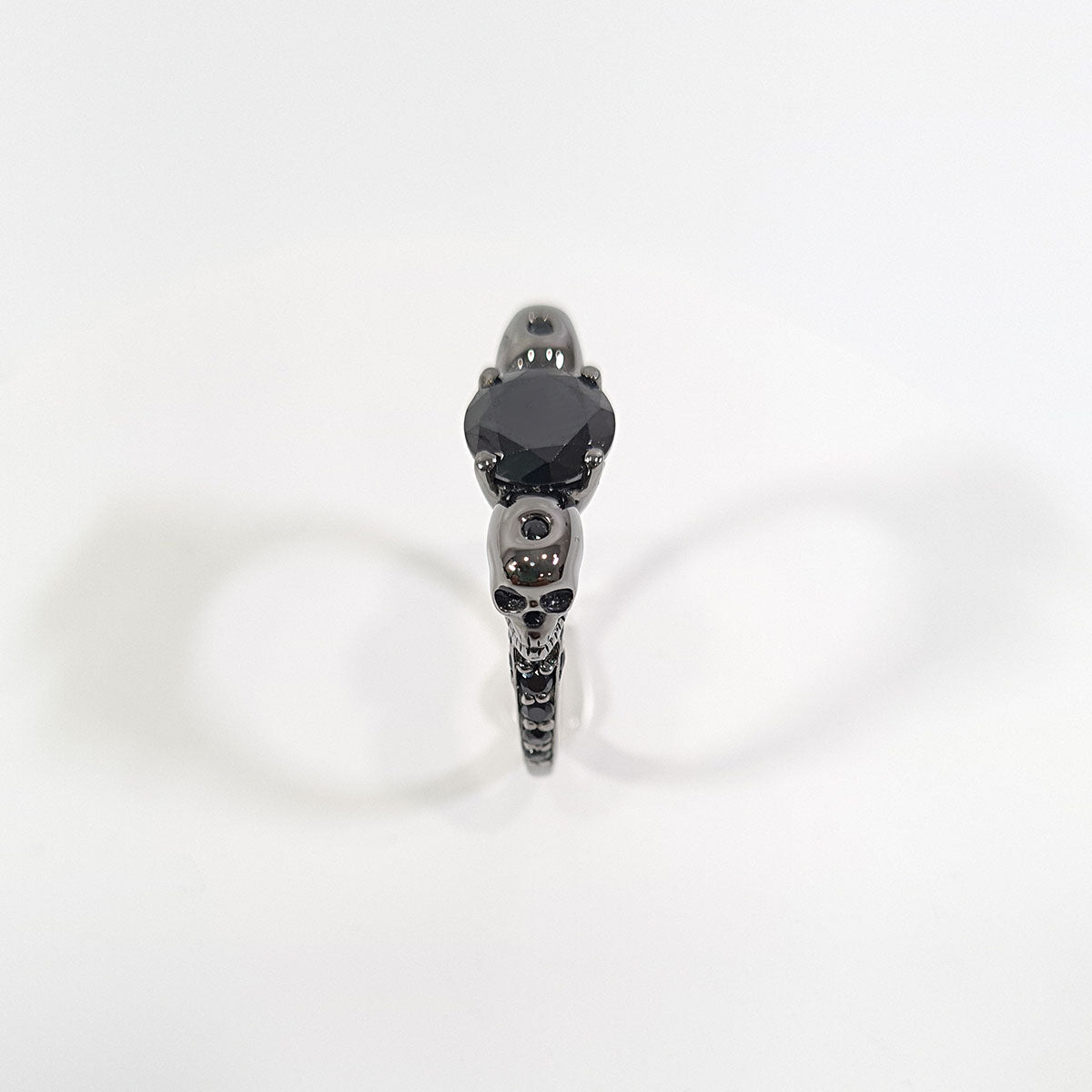 1.70TCW Onyx Black Skull Wedding Ring