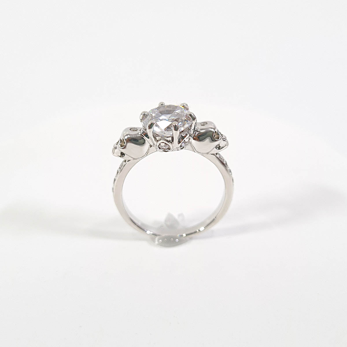 2.10TCW Diamond Skull Wedding Ring, 2.10TCW Moissanite Skull Engagement Ring