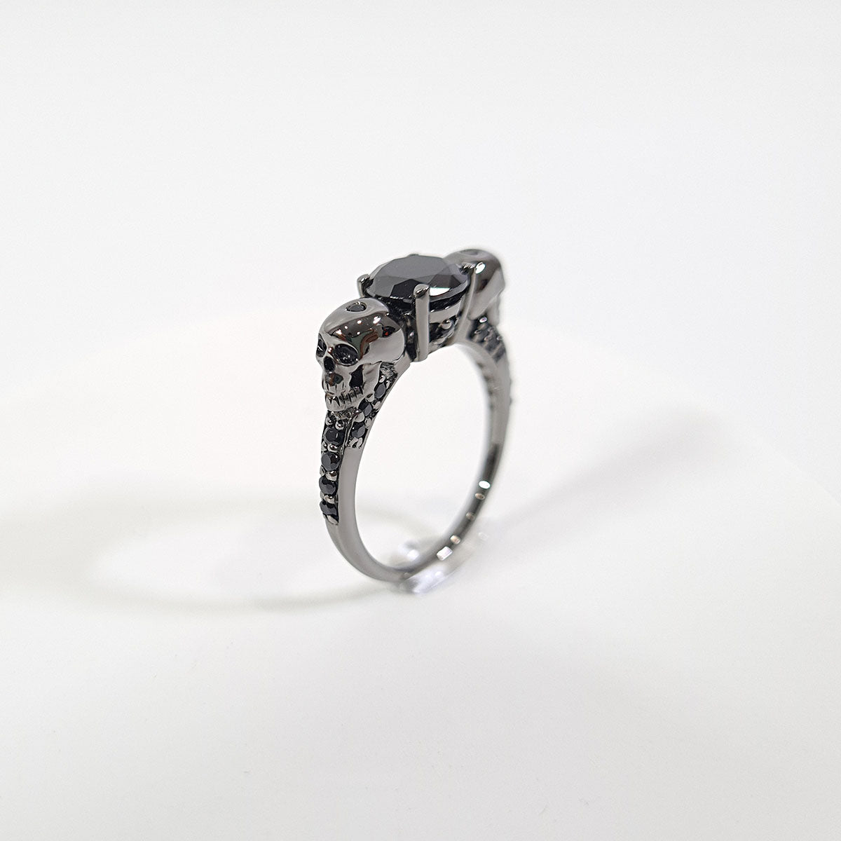 1.70TCW Onyx Black Skull Wedding Ring