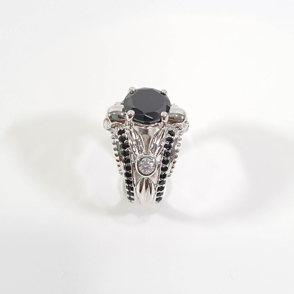 Black Onyx Skull Wedding Ring