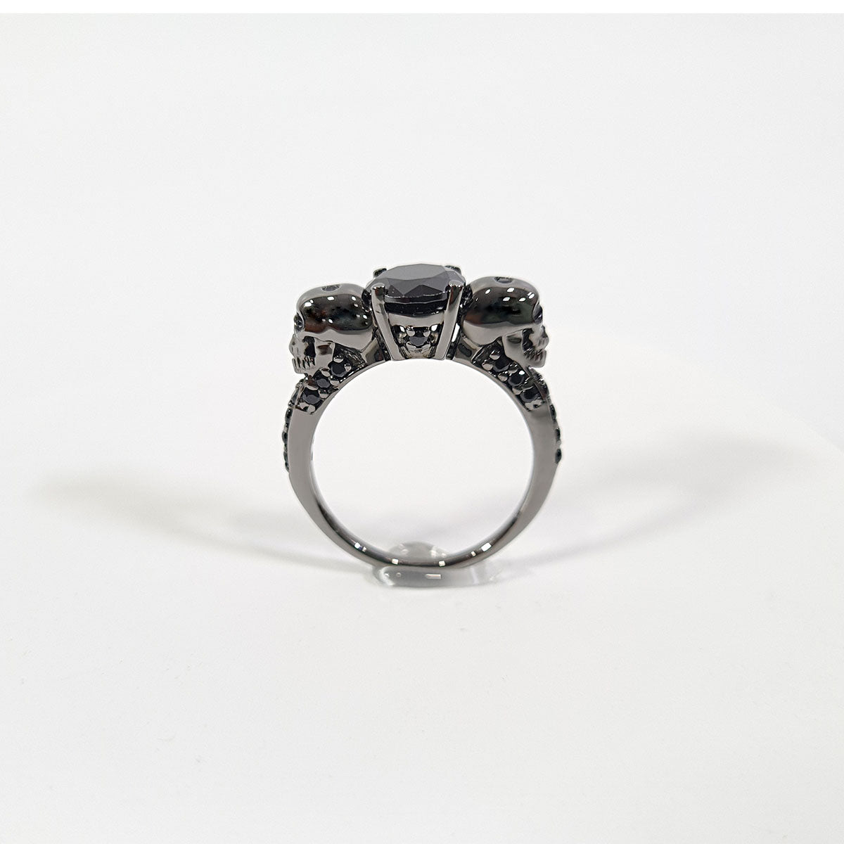 1.70TCW Onyx Black Skull Wedding Ring