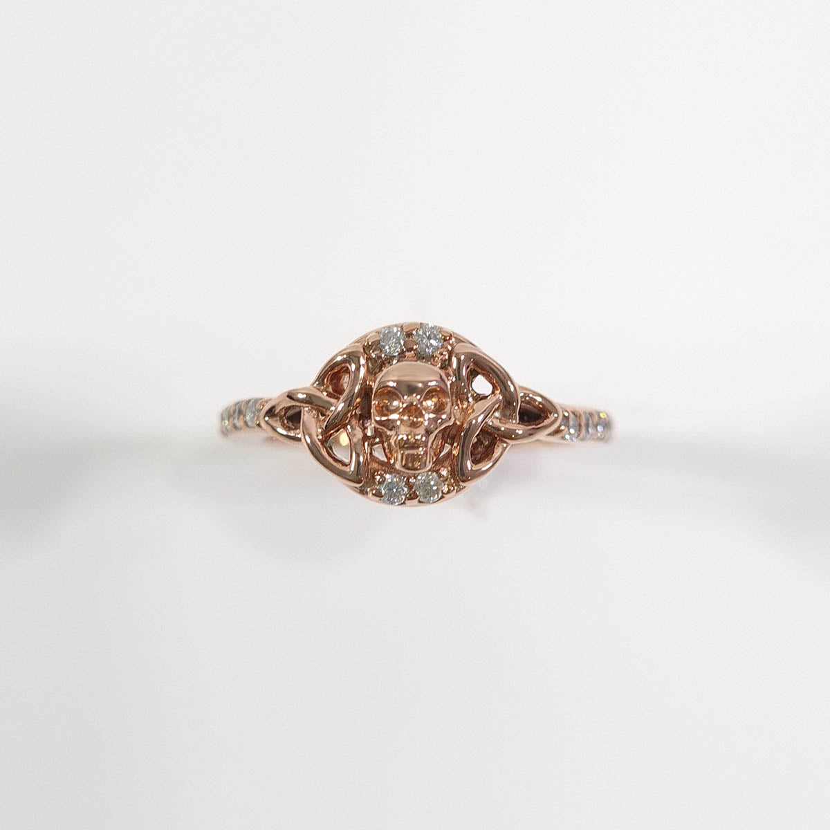 DIAMOND TRINITY SKULL RING