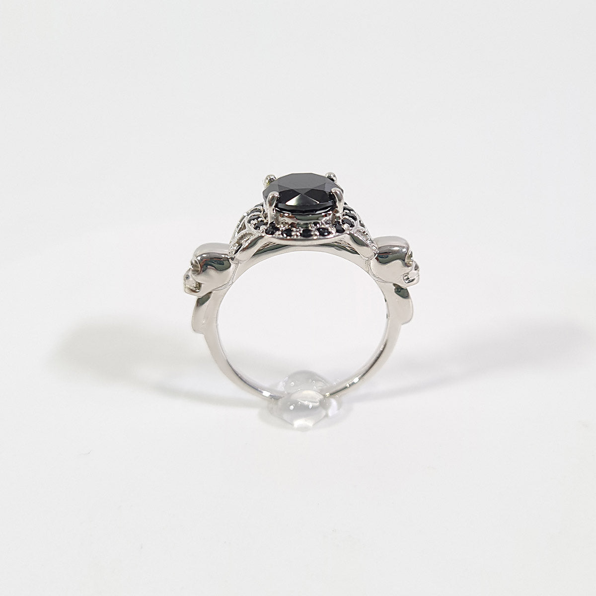 1.65TCW ONYX SKULL PROMISE RING