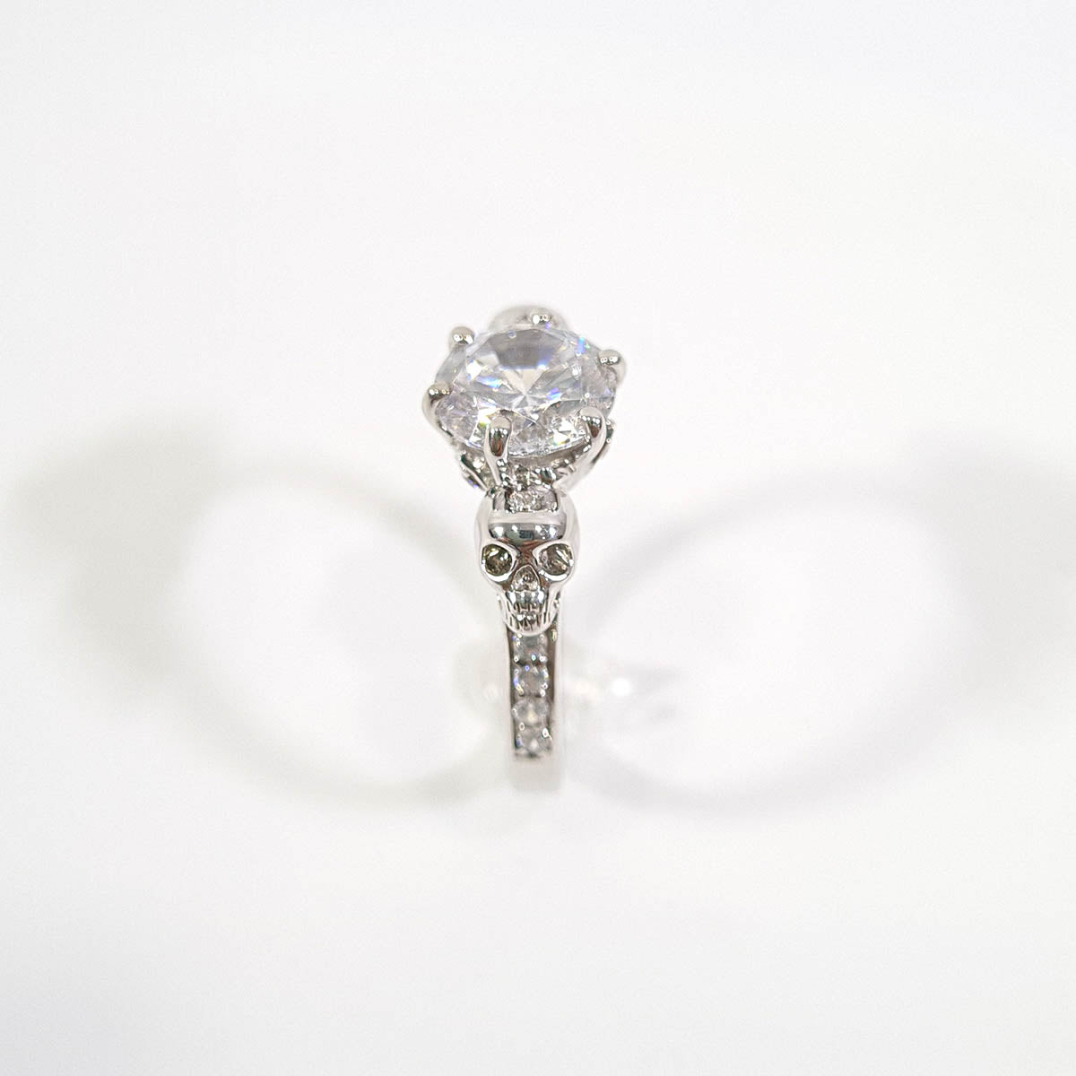 2.10TCW Diamond Skull Wedding Ring, 2.10TCW Moissanite Skull Engagement Ring