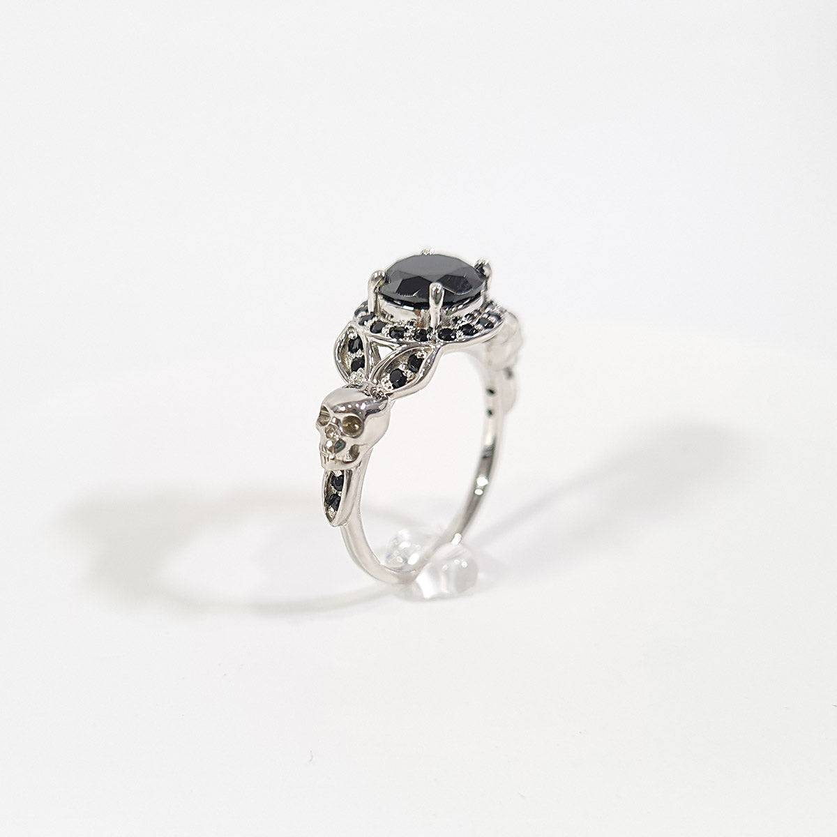 1.65TCW ONYX SKULL PROMISE RING