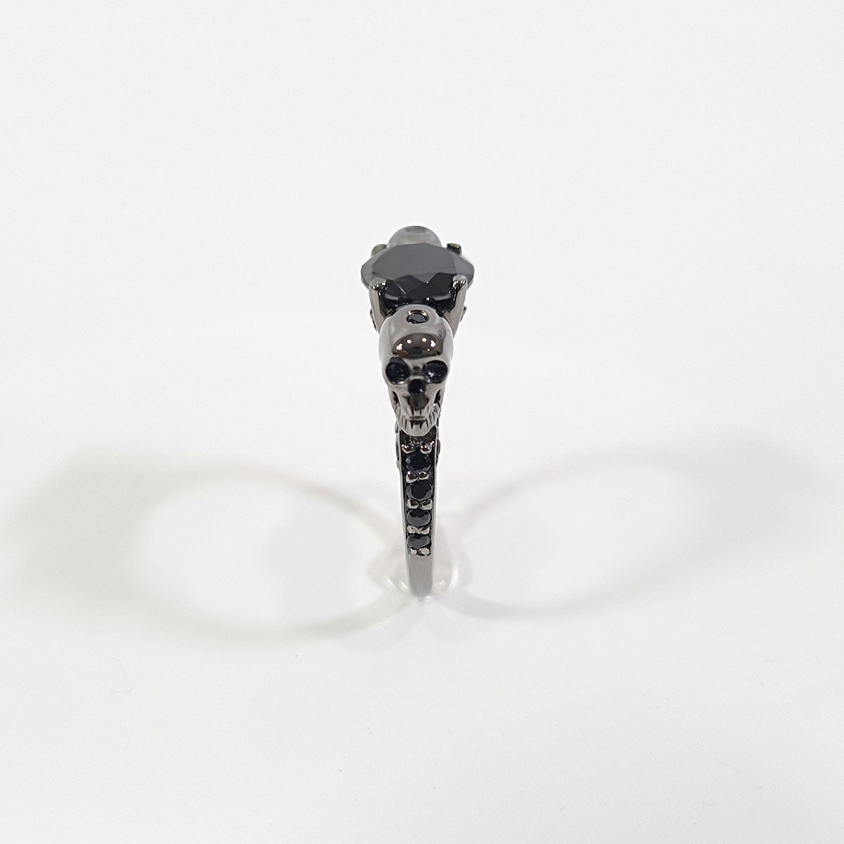 1.70TCW Onyx Black Skull Wedding Ring