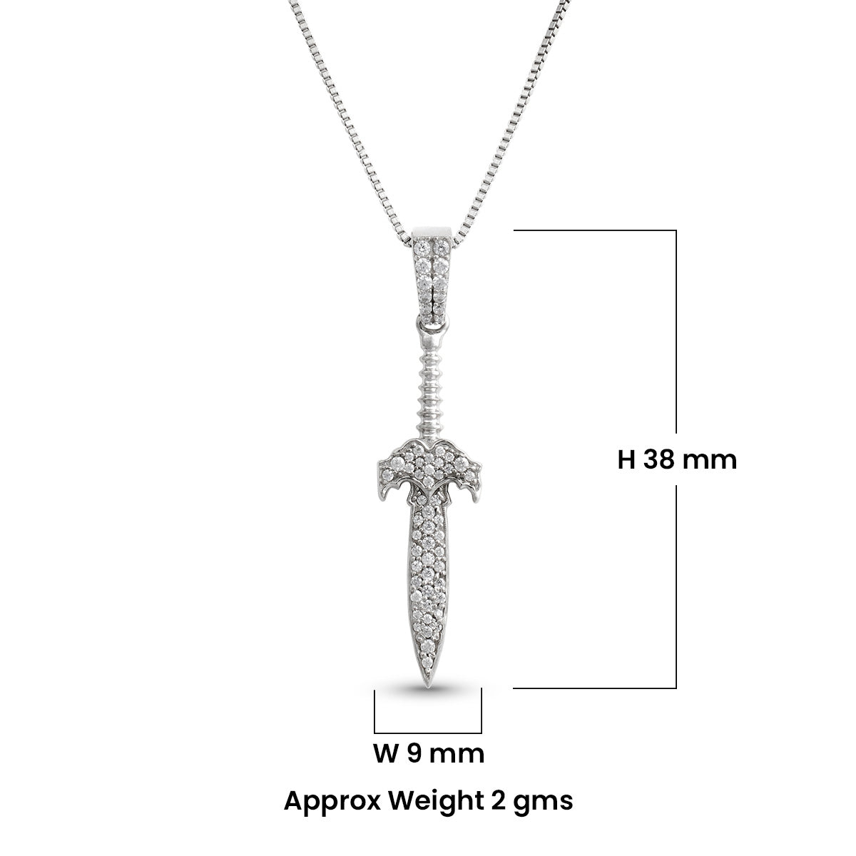 Viking Sword Pendant Diamond Iced Out Sword Necklace Hip Hop Jewelry Silver