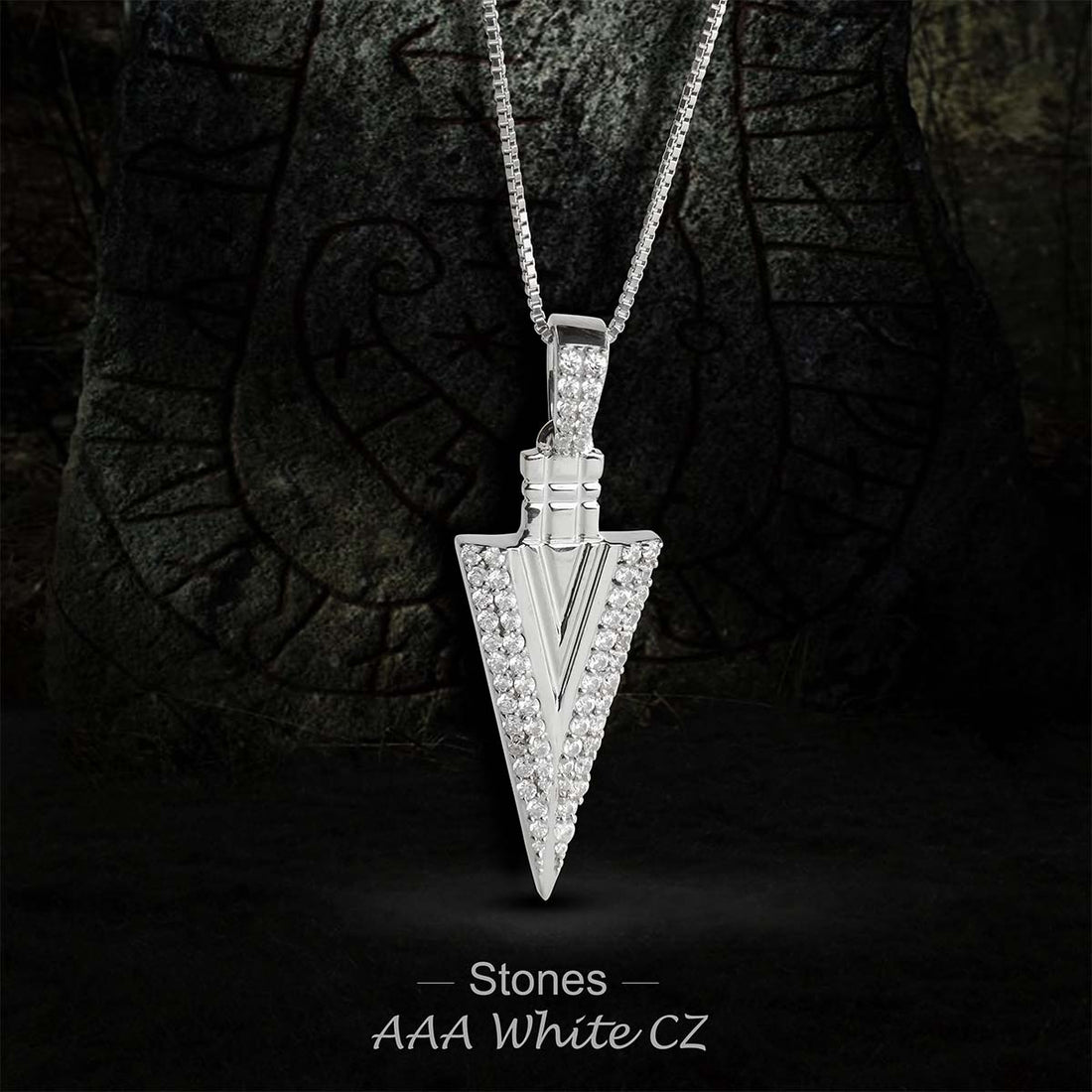 Gungnir Pendant Viking Necklace Odin's Spear Head Norse Jewelry Sterling Silver