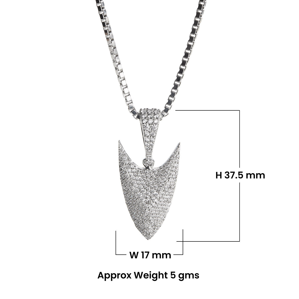 Norse Viking Odin's Spearhead Pendant Necklace CZ Diamond Iced Out Jewelry Sterling Silver