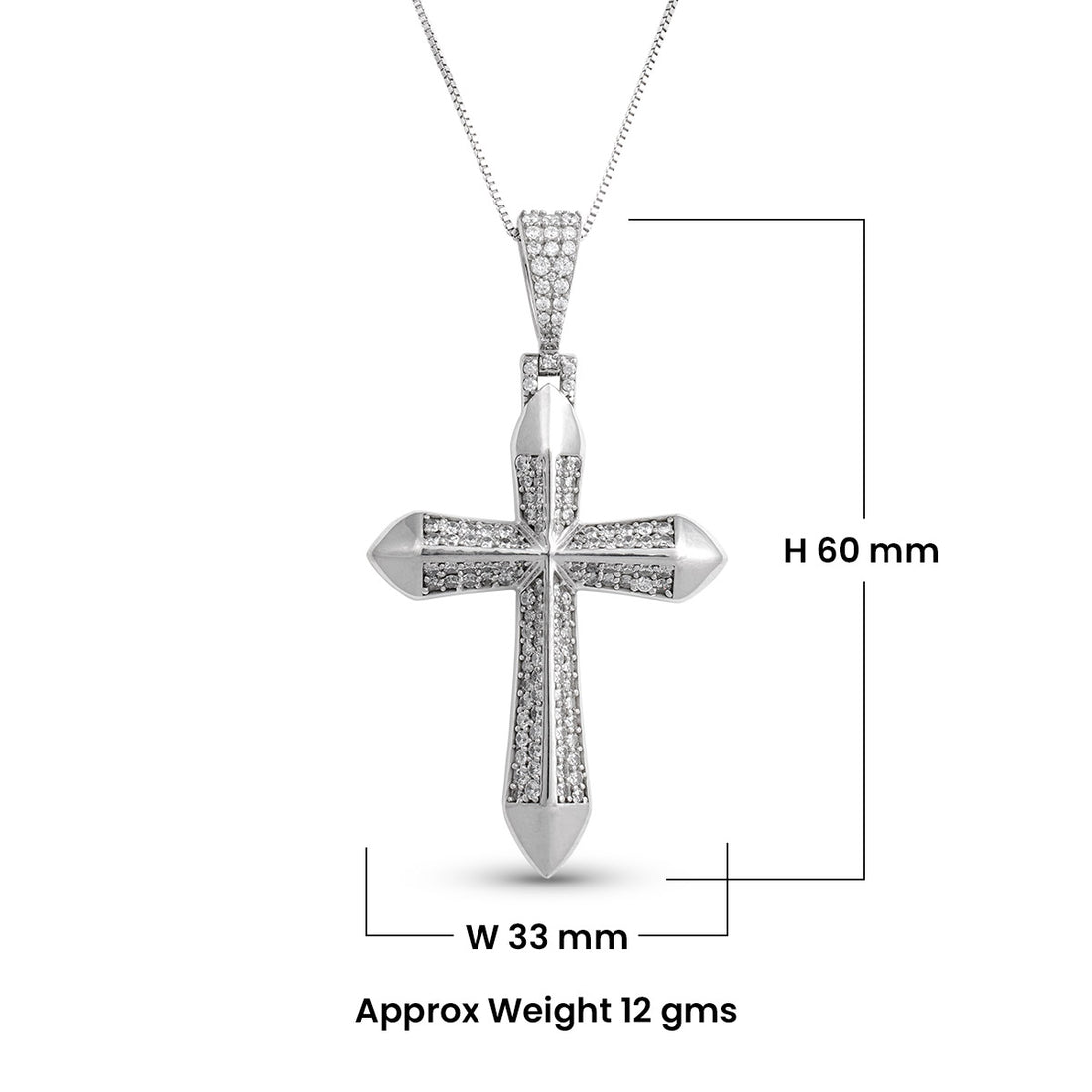 Iced Out Cross Pendant Holy Cross Necklace Sterling Silver Hip Hop Jewelry