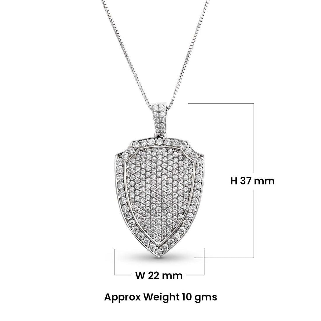 Icedout Warrior Shield Necklace Pendant Moissanite Diamond Silver Hip Hop Jewelry