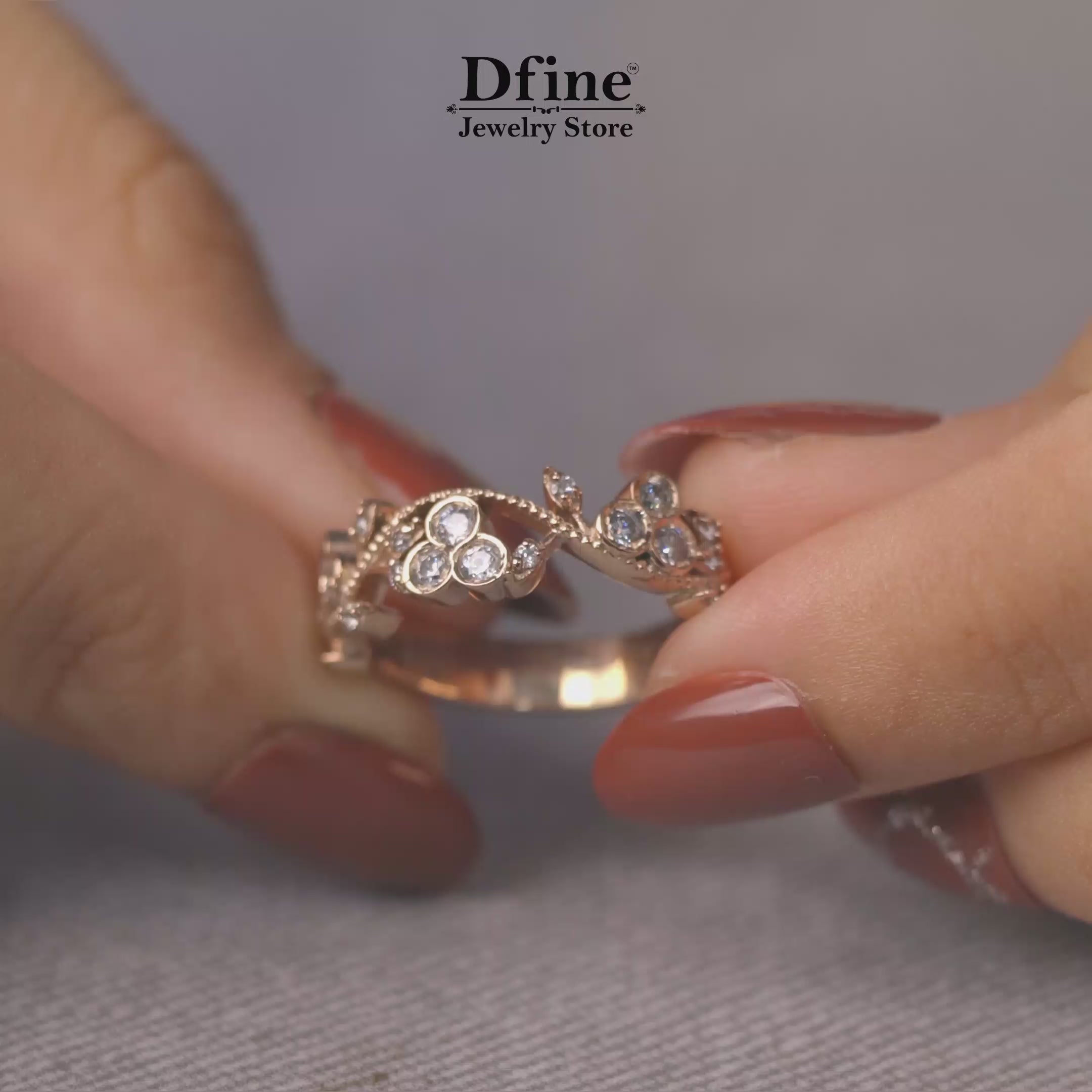 Art Deco Moissanite Wedding Band Rose Gold Anniversary Band