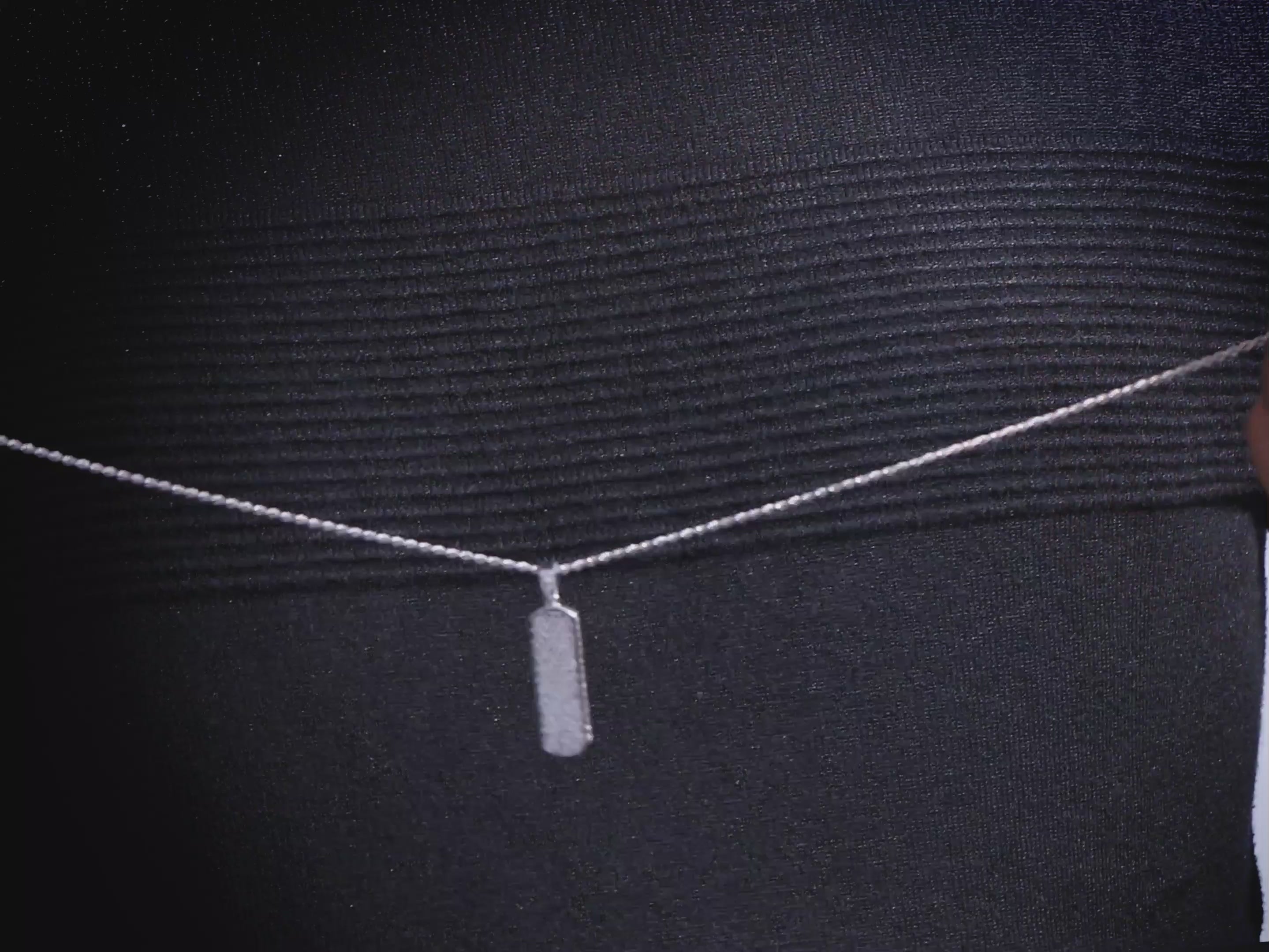 Iced Out Vertical Bar Necklace Hip Hop Pendant Unisex Jewelry