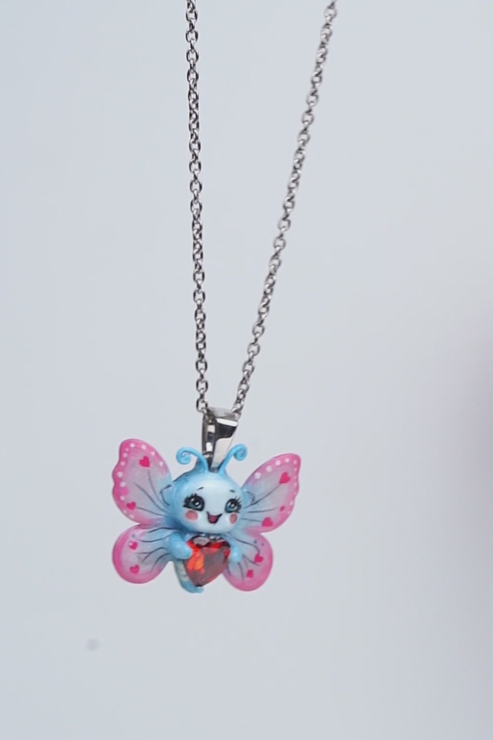 3D Butterfly Pendant Necklace for Girls Kids Jewelry Kawaii Charm