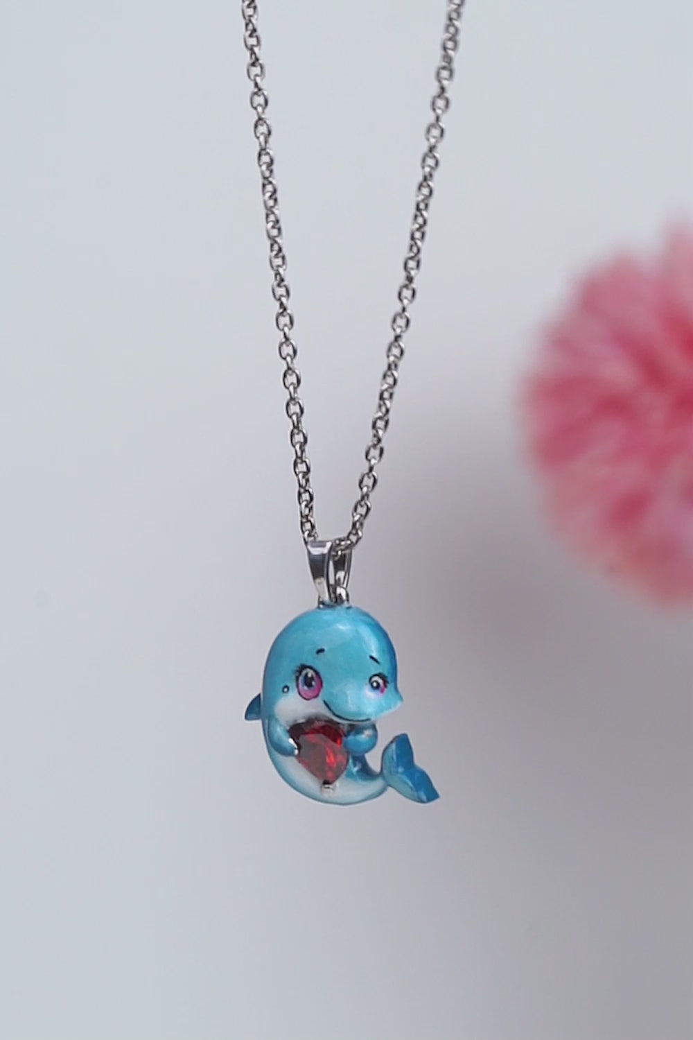 Joyful Dolphin Pendant Necklace for Girls Tropical Beach Jewelry