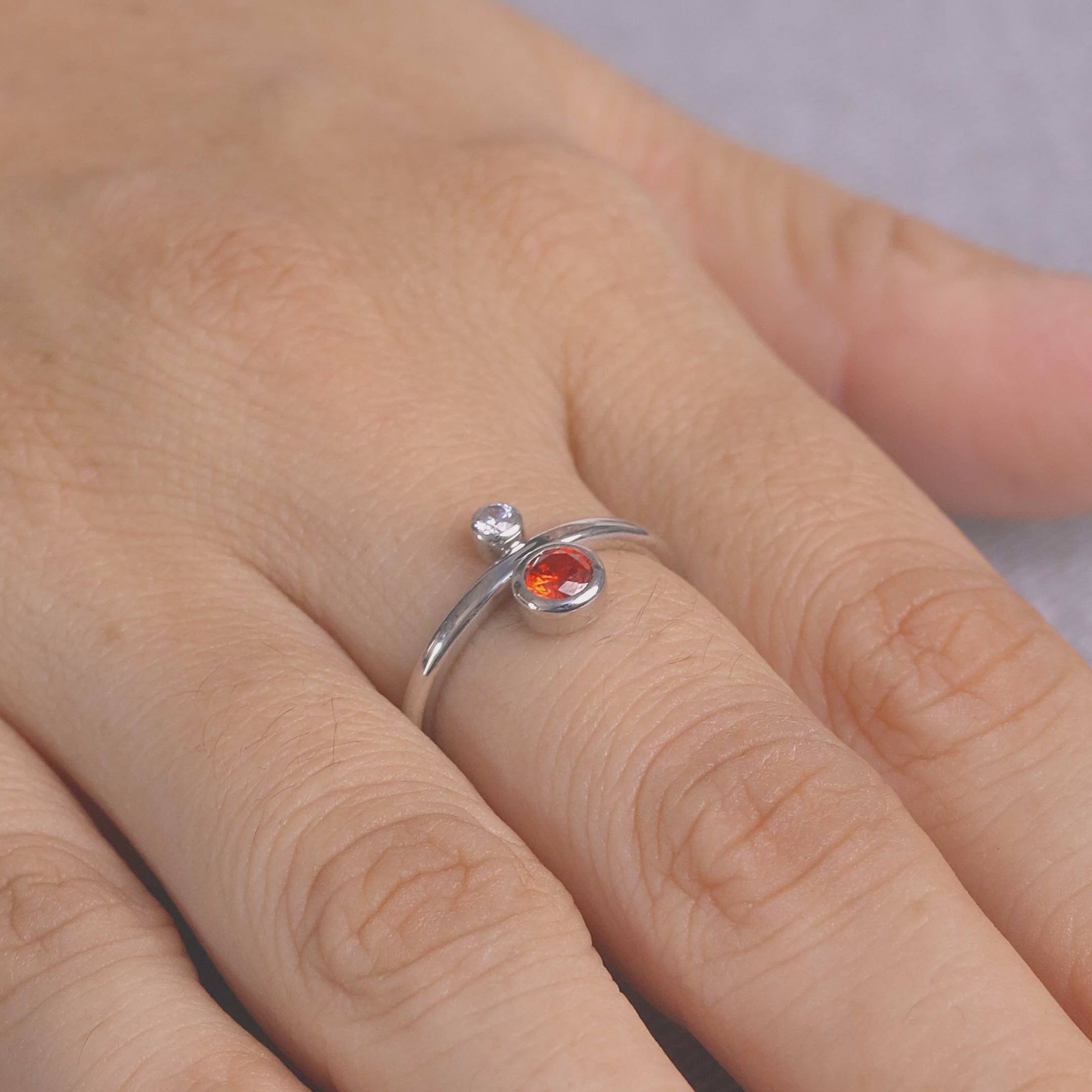 2 Birthstones Mothers Ring Mothers Day Jewelry Gift Sterling Silver