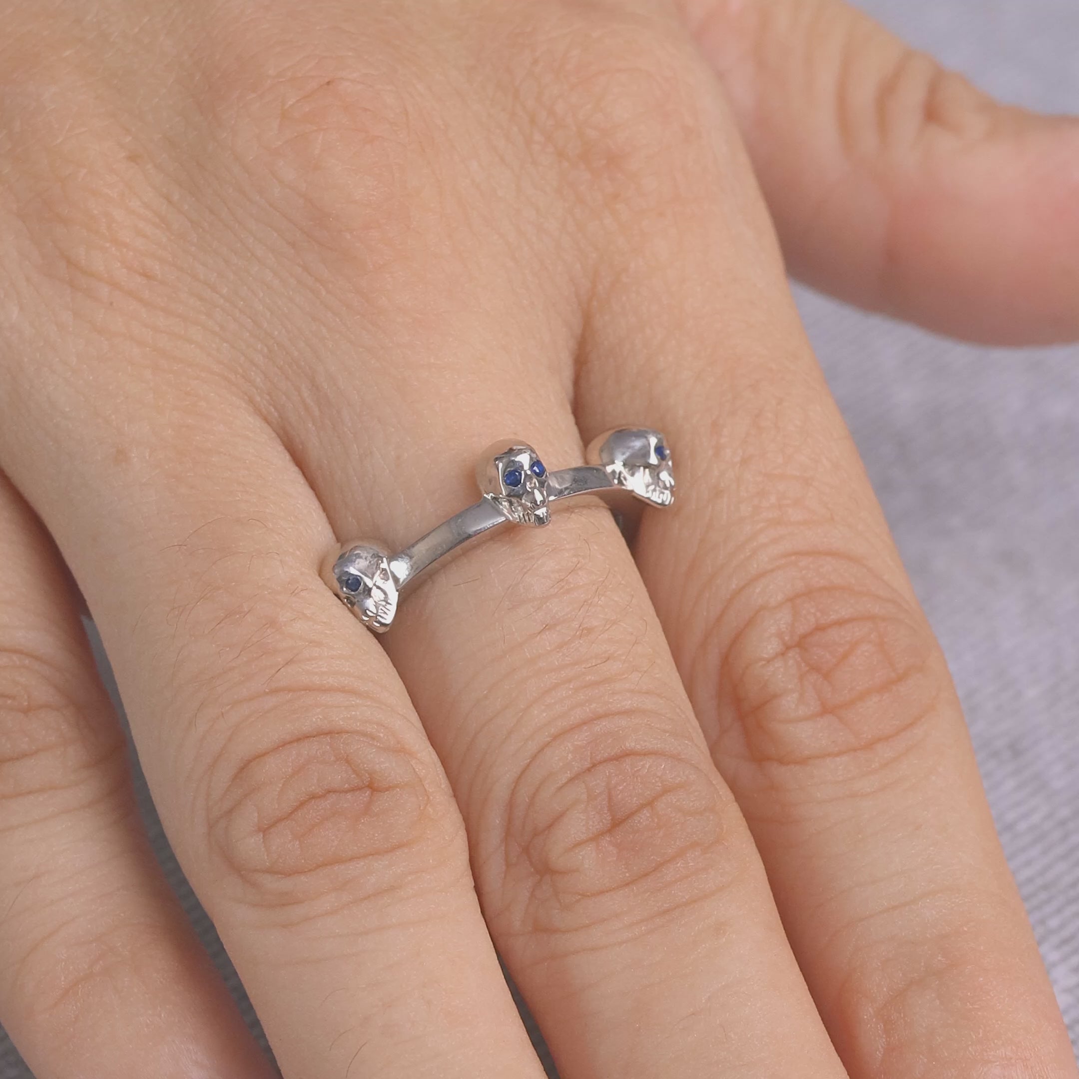 Skull Wedding Band Women Eternity Band Gothic Promise Ring