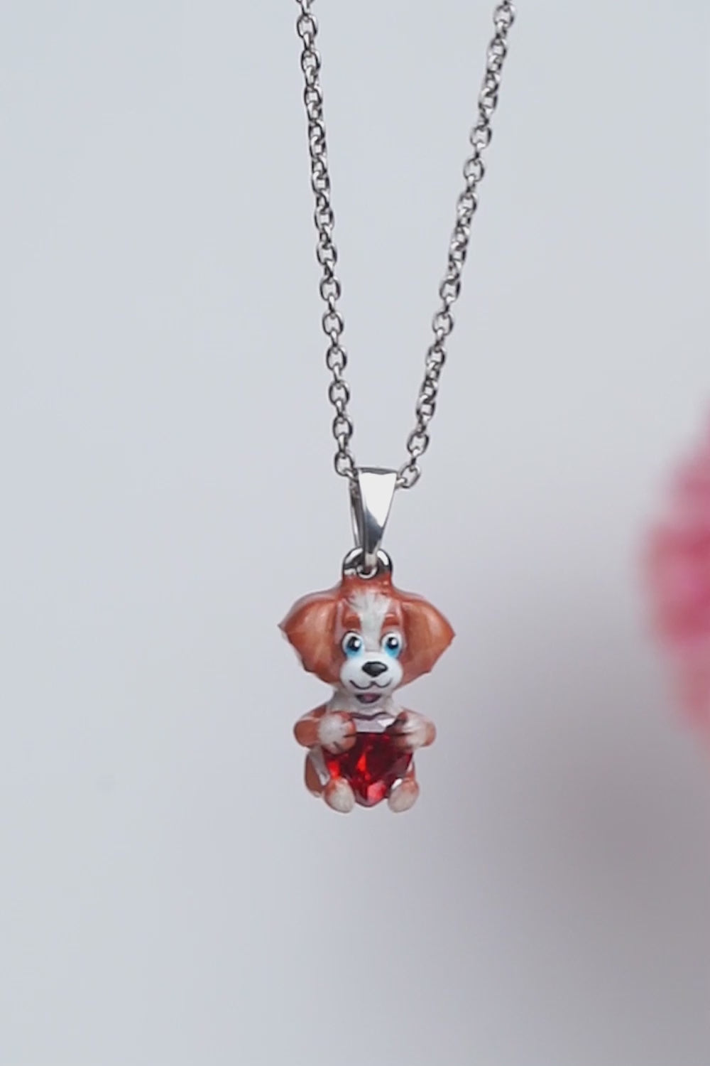 Playful Dog Pendant Necklace for Kids Teens Animal Pet Jewelry