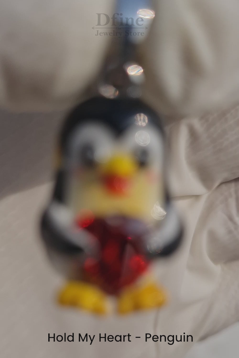 Penguin Necklace for Kids 3D Enamel Pendant Kawaii Jewelry