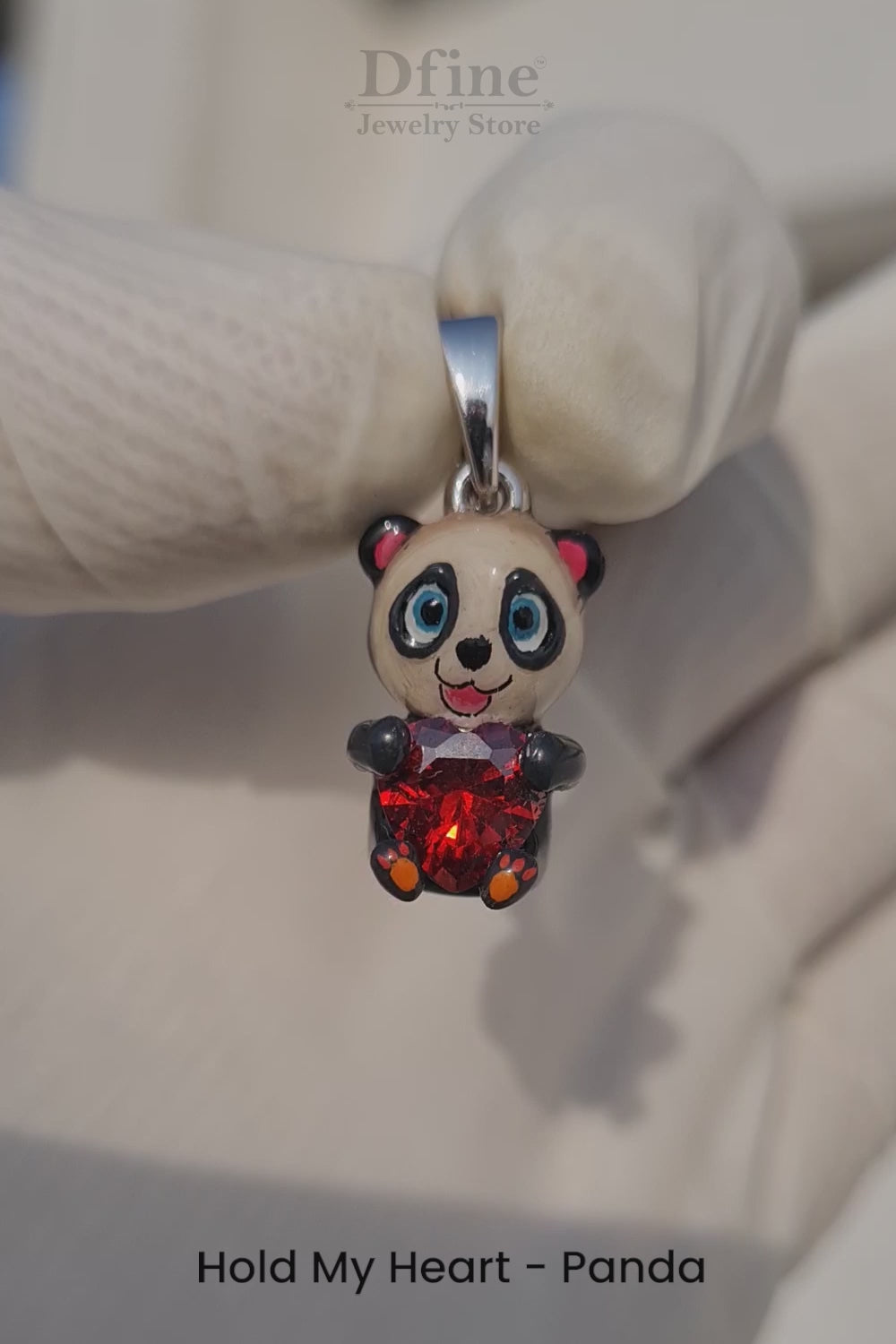 Kawaii Panda Pendant Necklace 3D Enamel Cute Gift for Daughter