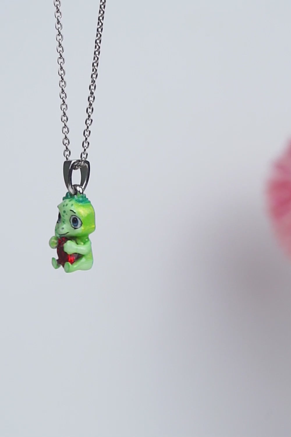 Baby Dinosaur Pendant Necklace Fairytale Charm Kawaii Jewelry