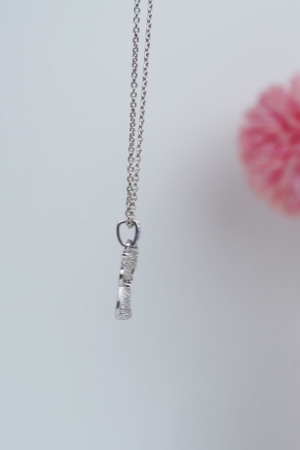 Iced Out Cat Pendant Necklace for Girls 925 Silver Kitty Jewelry