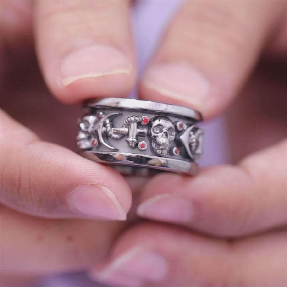 Matching Skull Engagement Rings His and Her Couple Skull Rings